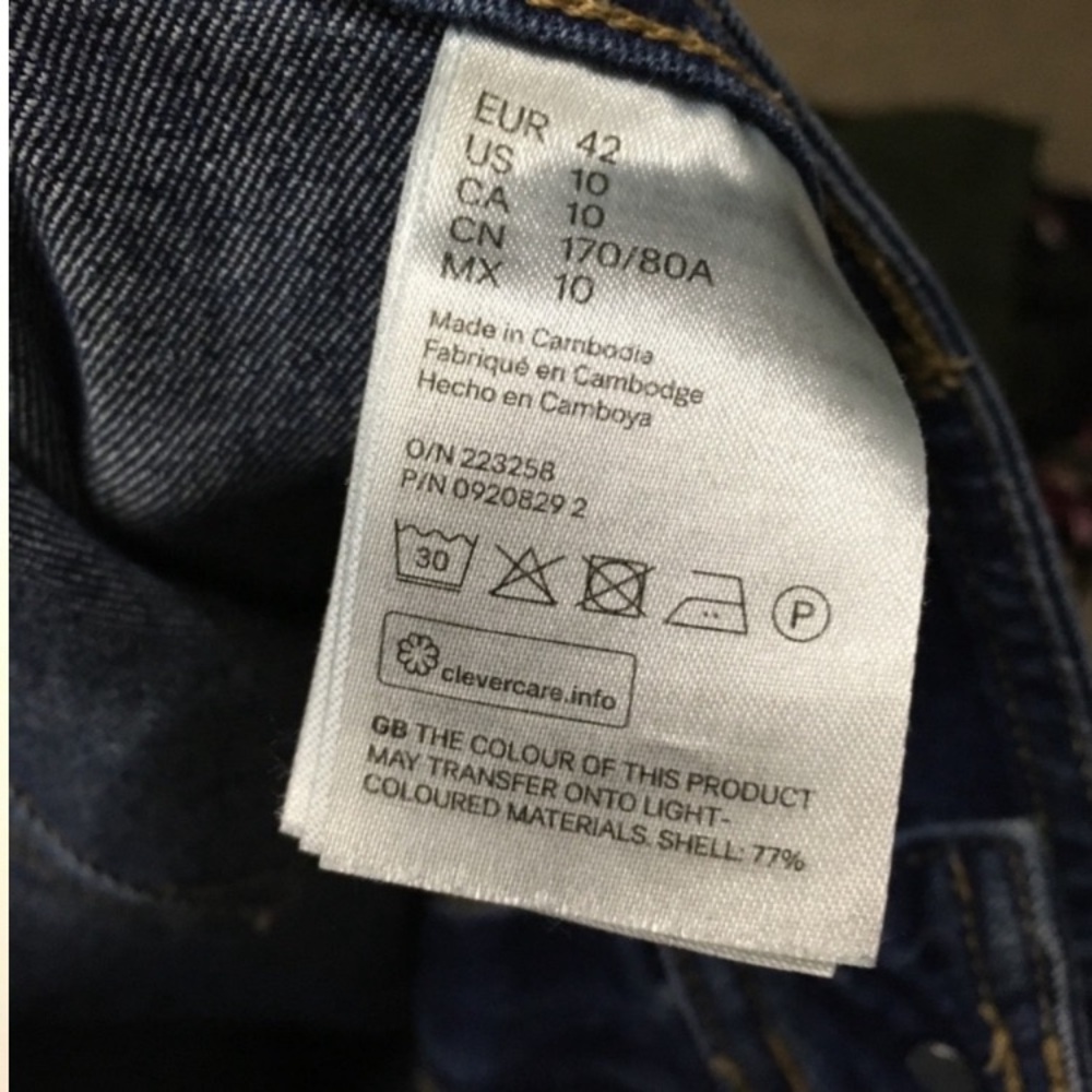 H&M Size 10 High Rise Wide Leg Crop Denim Jeans Medium Wash - Picture 8 of 8